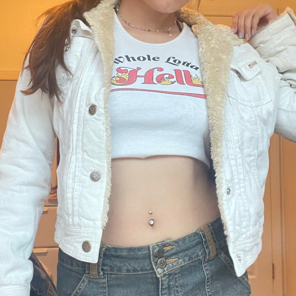 roxy white corduroy jacket